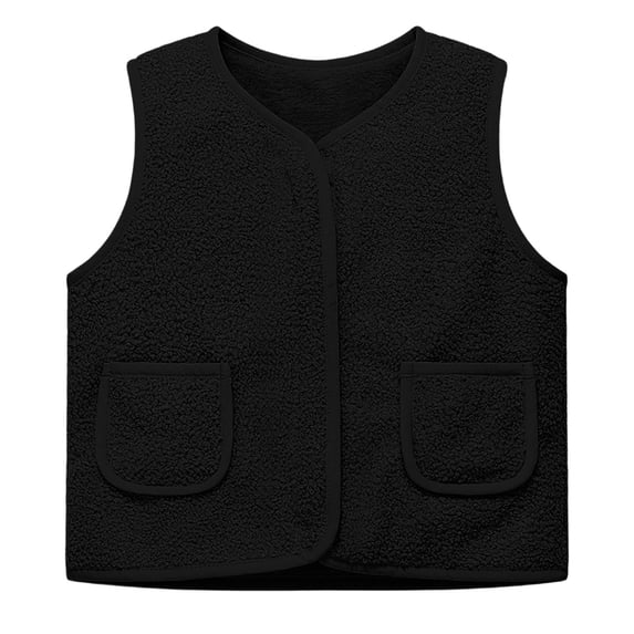 Baby Girls Boys Sherpa Fleece Vest Toddler Sleeveless Outerwear Jacket