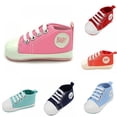 thumbnail image 1 of Baby Girls Boys Shoes Infant Canvas Unisex Sneakers High-Top Ankle for Newborn, 1 of 12