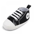 thumbnail image 1 of Baby Girls Boys Shoes Soft Anti-Slip Sole Newborn First Walkers Star High Top Canvas Denim Unisex Infant Sneaker, 1 of 4