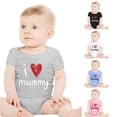 thumbnail image 1 of Baby Girls Boys Short Sleeve Letter Prints Romper Bodysuits Clothes, 1 of 4