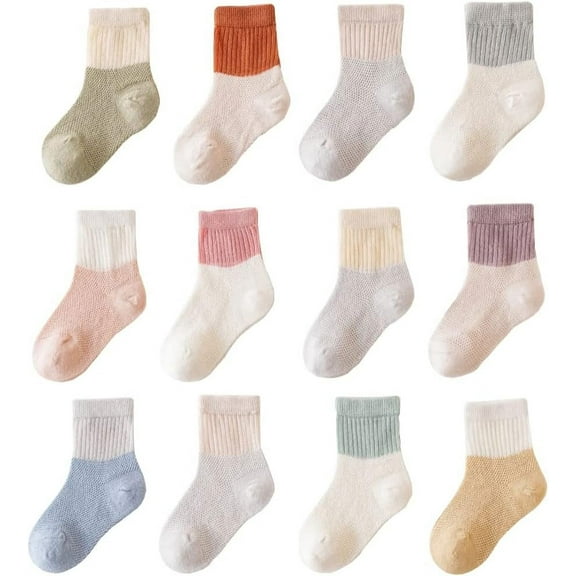 Baby Girls Boys Socks Unisex-Baby Infant Cotton Crew Socks for Skid Toddler Ankle Socks Set