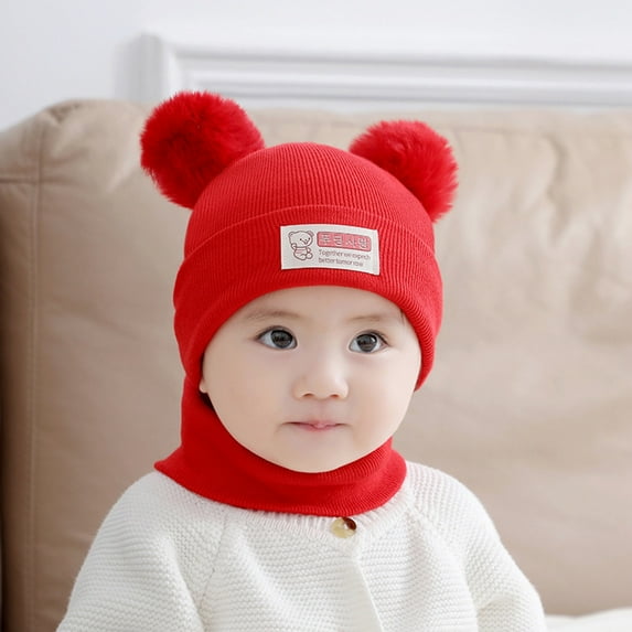 Baby Girls Boys Soft Warm Knit Hat Kids Winter Hat with Earflap Scarf Hood Hat Baseball Hats for Kids Running Gear Kids Kids Toboggan Hat Baseball Cap Girls Winter Mittens Cute Winter Boys Kids