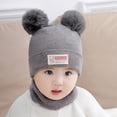 thumbnail image 1 of Baby Girls Boys Soft Warm Knit Hat Kids Winter Hat with Earflap Scarf Hood Hat Baseball Hats for Kids Running Gear Kids Kids Toboggan Hat Baseball Cap Girls Winter Mittens Cute Winter Boys Kids, 1 of 3