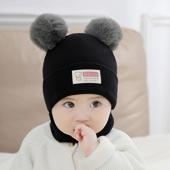 Baby Girls Boys Soft Warm Knit Hat Kids Winter Hat with Earflap Scarf Hood Hat Baseball Hats for Kids Running Gear Kids Kids Toboggan Hat Baseball Cap Girls Winter Mittens Cute Winter Boys Kids