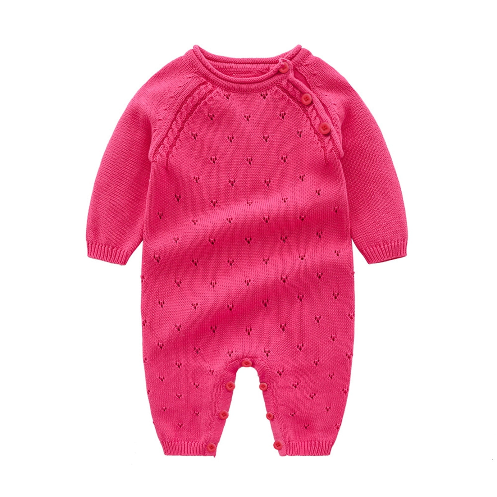 Baby Girls Boys Solid Spring Winter Long Sleeve Button Knit Sweater