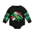thumbnail image 1 of Baby Girls Boys Sweatshirts Rompers 3M 6M 9M 12M Christmas  Dinosaur Snowman Deer Santa Print Long Sleeve Toddler Fall Bodysuits, 1 of 10