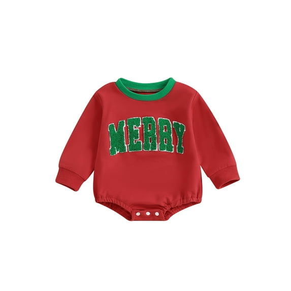 Baby Girls Boys Sweatshirts Rompers Christmas Clothes Letter Gingerbread Man Embroidered Long Sleeve Fall Bodysuits