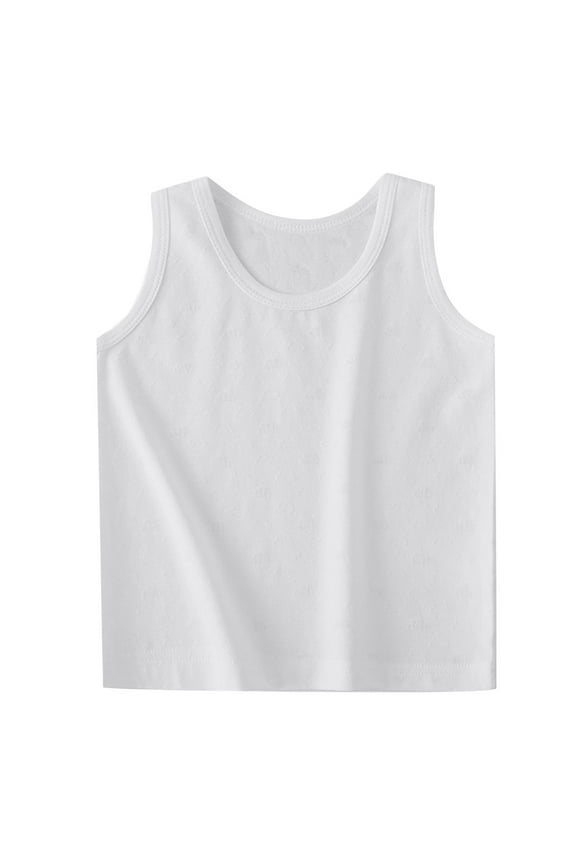 Baby Girls Boys Vests Tops Cotton Top Girls Sleeveless Undershirts Summer Top Vest Every Day Wear Girls Back to School Vest Tank Top White 4-6 Months