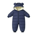 thumbnail image 1 of Baby Girls Boys Warm Hooded Snowsuit Jumpsuit Down Coat Romper Padded Outwear Jacket Snow Wear Jackets Outwear For 6-12 Months, 1 of 3