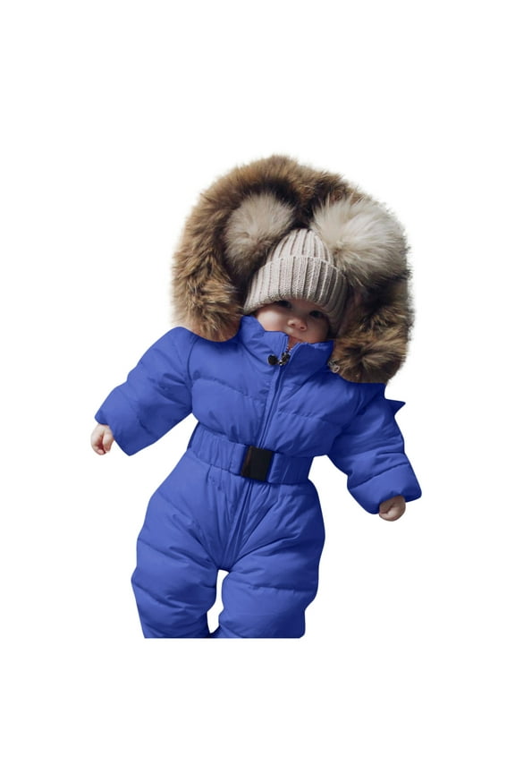 Baby Girls Boys Warm Hooded Snowsuit Jumpsuit Down Coat Romper Padded Outwear Jacket Snow Wear Snow Tubing Gear Girls Ski Suits