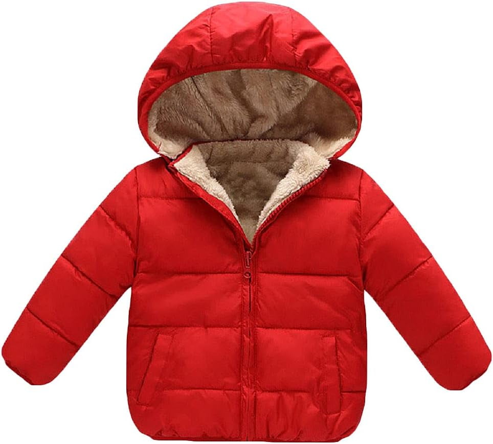 Baby Girls Boys' Winter Fleece Jackets With Hooded Toddler Cotton Dress ...