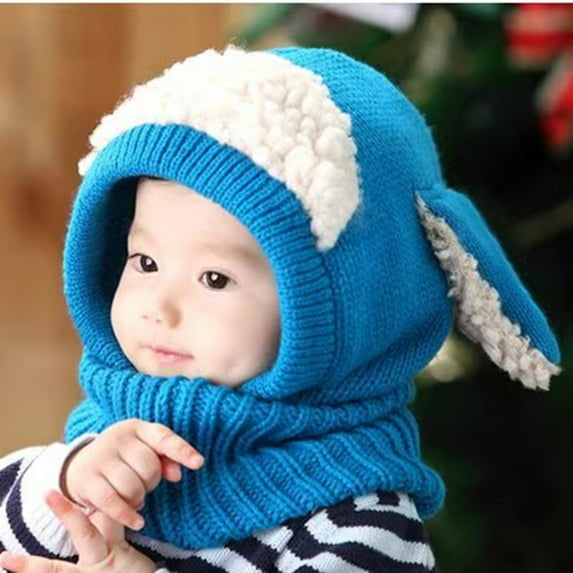 Baby Girls Boys Winter Hat Scarf Earflap Hood Scarves Caps Winter Hats Mens Winter Caps for The Cold Mens Warm Hats Winter Ice Hat Mens Hat Rabbit Hat with Dog Ears Furry Hats for Men Warm Head Gear