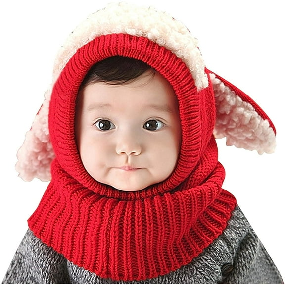 Baby Girls Boys Winter Hat Scarf Earflap Hoodie Scarves Skull Caps
