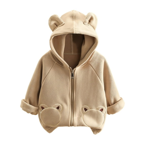 Baby Girls Boys Winter Jacket with Hooded Cute Printed Solid Long Sleeve Boy Baby Clothes for Boys 4-5 Years