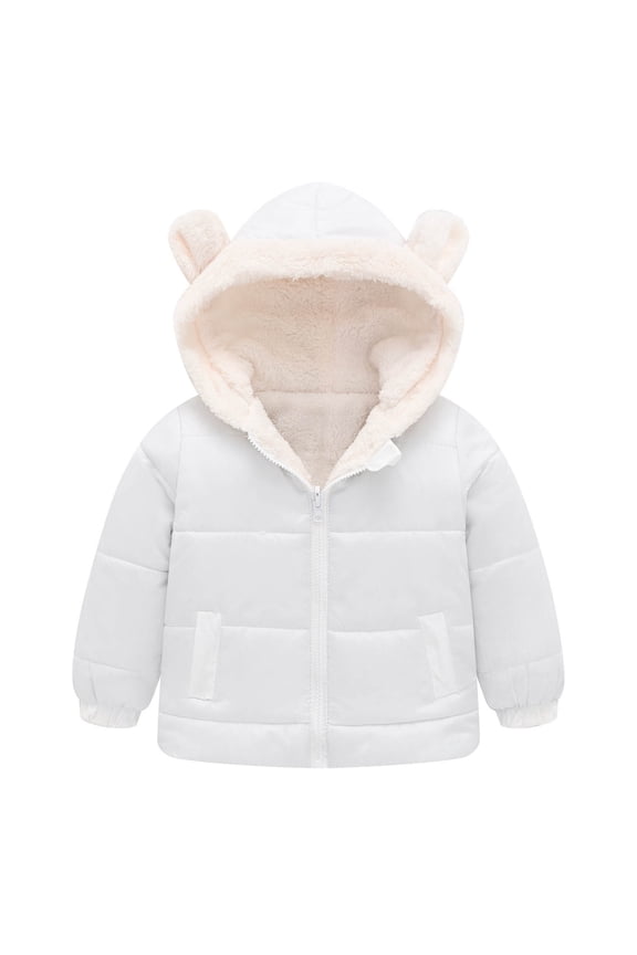 Baby Girls Boys' Winter Jackets With Hooded Toddler Dress Warm Lined Coat Outer Clothing