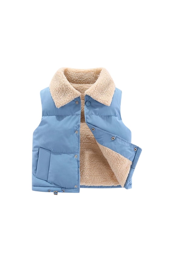 Baby Girls&Boys Winter Puffer Vest Sleeveless Jacket Warm Lined Cute High Neck Vest Down Puffer Vest Fall Winter Coat Outerwear for Toddler Kids 12-18 Months