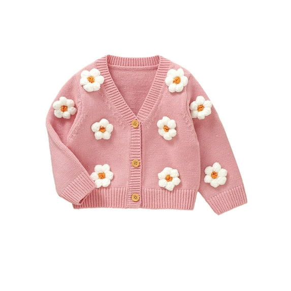 Baby Girls Cardigan Princess Long Sleeve Knit Jacket 6M 9M 12M 18M 24M 3T Cute Girls Sweater Coat Winter Infant Knitted Cardigan Baby Knit Clothes