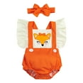 Baby Girls Cartoon Animal Pattern Jumpsuit Playsuit Overalls Outfit