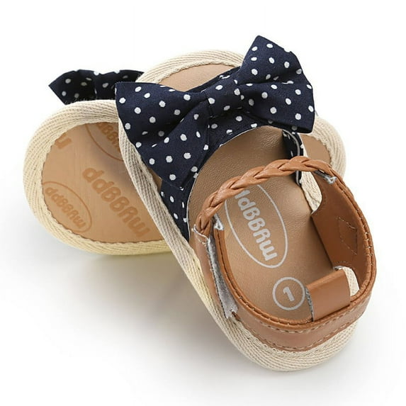 Baby Girls Casual Canvas Bowknot Flats Sandals Slippers Shoes First Walkers 0-18M