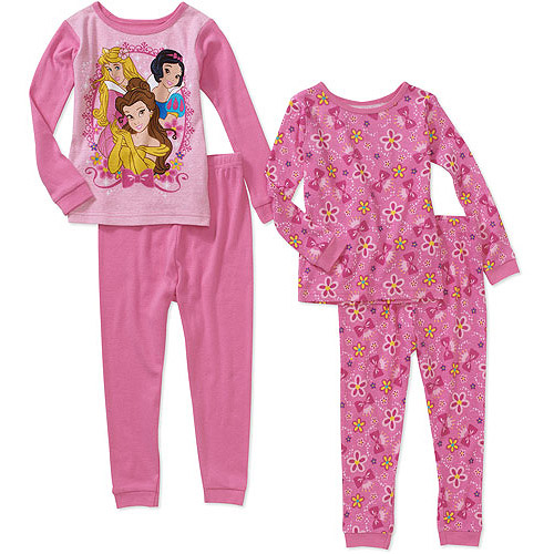Baby Girls' Character Cotton Pajamas, 2 Sets