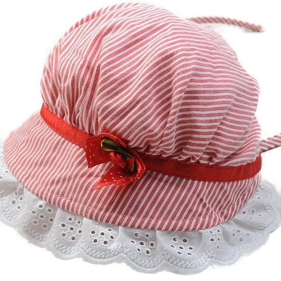 Baby Girls Children Breathable Lacy Bonnet Vintage Sun Hat Summer Cotton Cap Fancy Hats for Infants