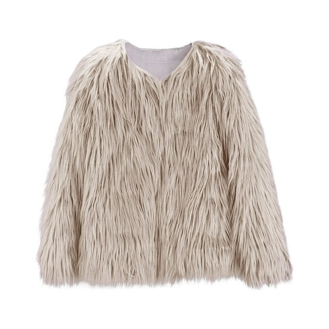 GEZHEN Baby Girls Children Fashion Autumn Winter Faux Fur Coat Jacket