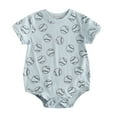 thumbnail image 1 of Baby Girls Clothes 12 to 18 Months Short Sleeve Baseball Football Basketball Prints Bodysuit Casual Crewneck Breathable Cotton Rompers Pullover Tops T11-Dark Gray 0-6 Months, 1 of 6