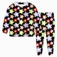 thumbnail image 1 of Baby Girls Clothes 24 Months 2T 3T 4T 5T 6T 7T Girls 2PCS Fall Winter Outfits Set Toddler Girls Long Sleeve Top Pants Set Tie-dye Pants Set Black Size 4-5 Years, 1 of 8