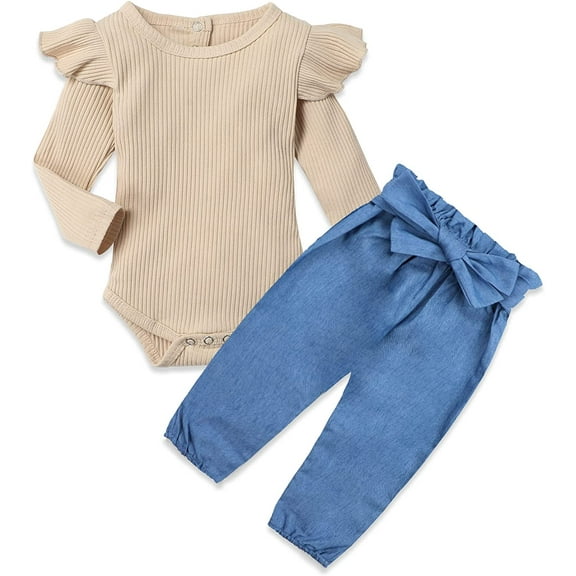 Baby Girls Clothes Cute Baby Clothes Girls Romper + Pant 2pcs Winter Outfit 0-3 Months