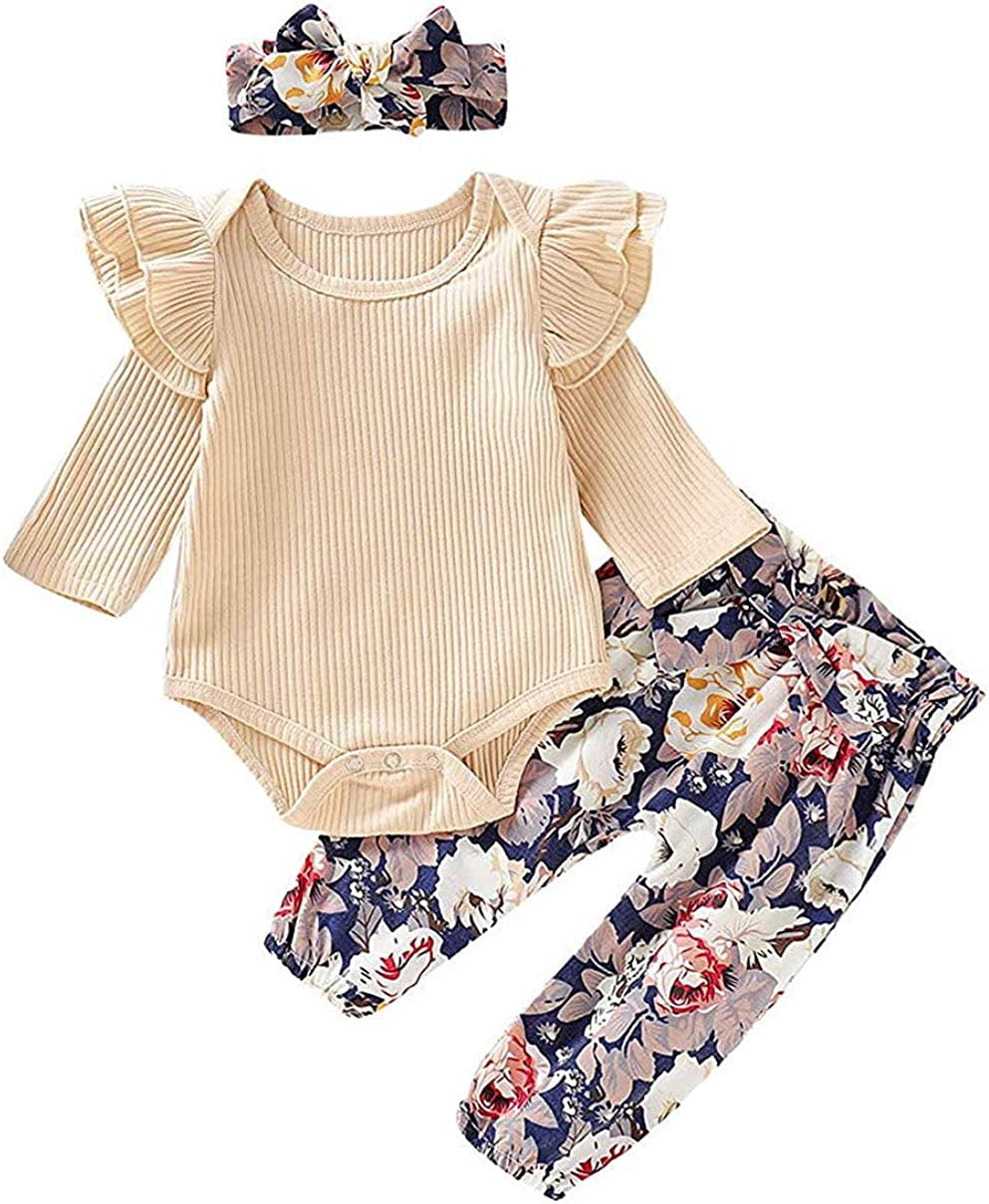 Baby Girls Clothes Cute Baby Clothes Girls Romper + Pant 3pcs Winter Outfit 3-6 Months