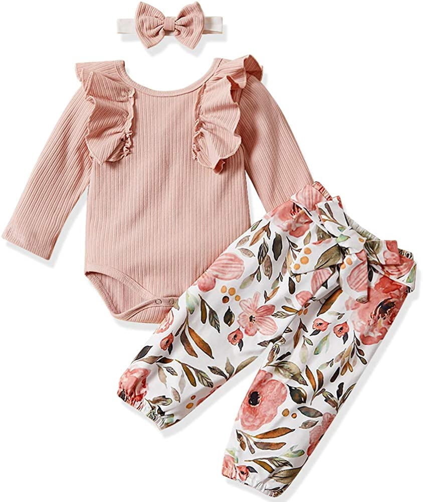Baby Girls Clothes Cute Baby Clothes Girls Romper + Pant 3pcs Winter Outfit Newborn