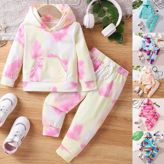 Baby Girls Clothes Girl Outfits Fashion Sweatshirt Sweatpant Kids Toddler Tops Pant Sets 6-24 Months 2T 3T 4T 5T 6T Kids Pink,6-12 Months