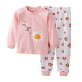 thumbnail image 1 of Baby Girls Clothes Baby Girls Outfit Long Sleeve Ruffle Romper Floral Pants Headband Sets 0-18 Months Fall Winter Outfit 2PC Long Sleeve Pajamas Set 3 6 9 12 18 24 Months 2T 3T, 1 of 3