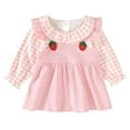 thumbnail image 1 of Baby Girls Clothes Set Toddler Long Sleeve Top Strap Overall Dress Girl Fall 2Pcs Suspender Skirt Outfits Pink A 3-6 Months, 1 of 6