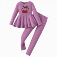 thumbnail image 1 of Baby Girls Clothes Toddler Girl Outfits Fall Infant Long Sleeved Print Top Pants Two Piece Set Casual Ruffle Sleeve Shirt Teen Girl Clothes Kaprioy Girls Clothes Fall Winter, 1 of 4