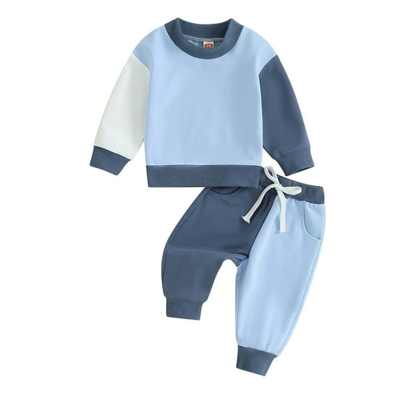 Baby Girls' Clothing Baby Girl Outfits Cute Toddler Baby Girls Clothes Set Long Sleeve Pullover Sweatshirt and Pants Kids 2pcs Outfits Blue 18-24 Months