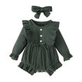 thumbnail image 1 of Baby Girls Clothing Sets Bodysuit+Headband Bowtie Set Ruffle Baby Romper Girls Sleeve Long Girls Outfits Set For -, 1 of 4