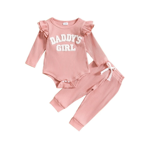 Baby Girls Clothing Sets Long Sleeve Letter Print Tops And Pants 2 PCS Outfits Clothes Set For 0-3 Months