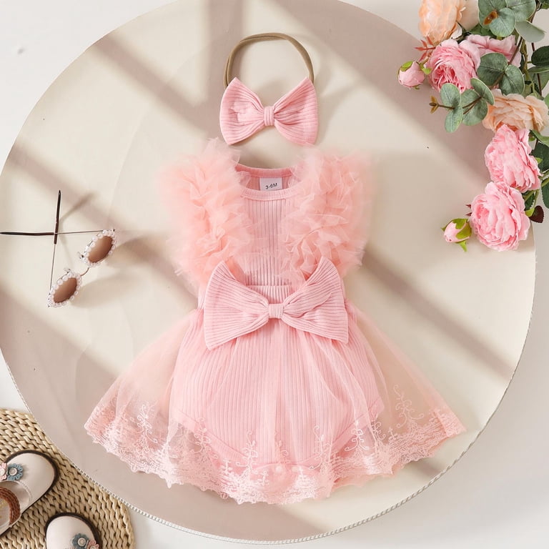 Zhanqunnn Baby Girls' Clothing Summer Bodysuit Rompers Dresses Infant Girl Outfits Summer Clothes For Girls Baby Clothes For Girls 6-9 Months, Infant