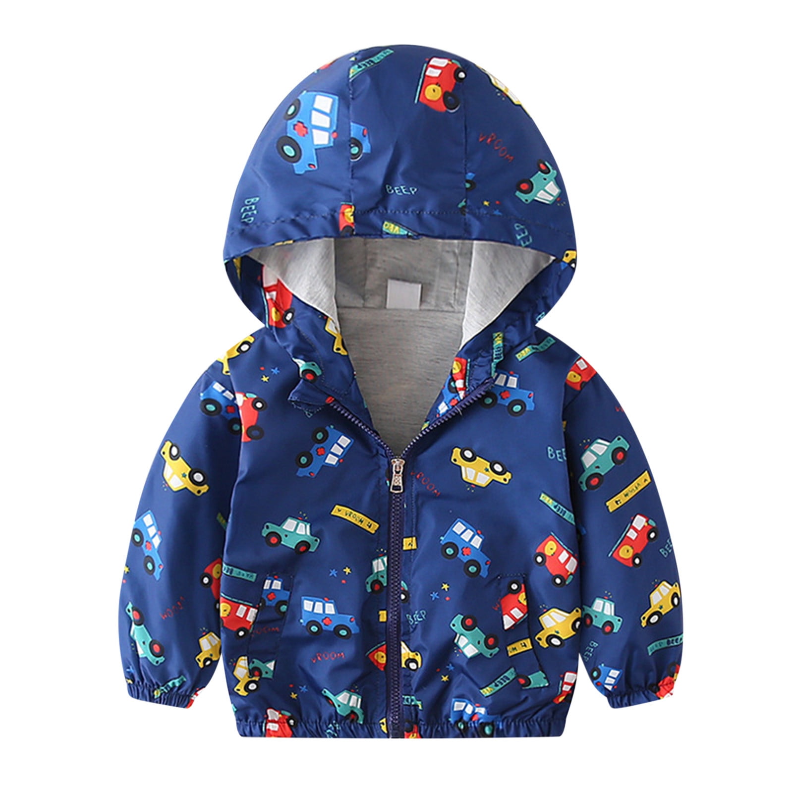 Baby Girls Coat Zipper Boys Windbreaker Windproof Kids Outwear Hooded