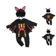 thumbnail image 1 of Baby Girls' Bat Unisex Long Sleeve Jumpsuit with Hats Two Piece Set Dress up Clothes 0-3 Months Boy Halloween, 1 of 3