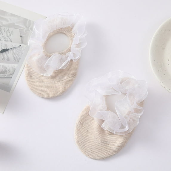 Baby Girls Cotton Lace Ruffles Princess Socks Newborn Infants Floor Ankle Socks