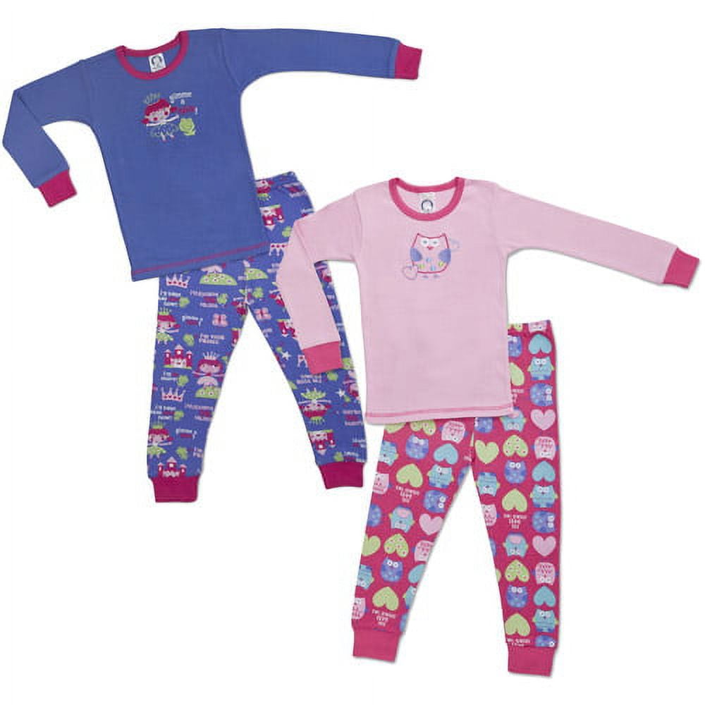Baby Girls' Cotton Pajamas, 4 P