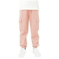 thumbnail image 1 of Baby Girls' Cotton Pants and Leggings Full Length Pants Spring Children Pants Men Work Pants Children Pocket Guard Pants Casual Outwear Pants Pinks 9 Years, 1 of 1