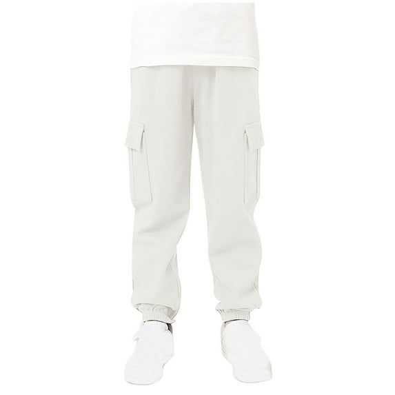 Baby Girls' Cotton Pants and Leggings Full Length Pants Spring Children Pants Men Work Pants Children Pocket Guard Pants Casual Outwear Pants White 11 Years