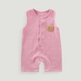 thumbnail image 1 of Baby Girls Cotton Romper Toddler Infant Sleeveless Round Neck Onesie Jumpsuit Clothes Snap One Piece Outfits Pink 2 3-6 Months, 1 of 5