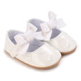 thumbnail image 1 of Baby Girls Cute Moccasinss Heart Pattern Soft Sole Leather Flats, 1 of 8
