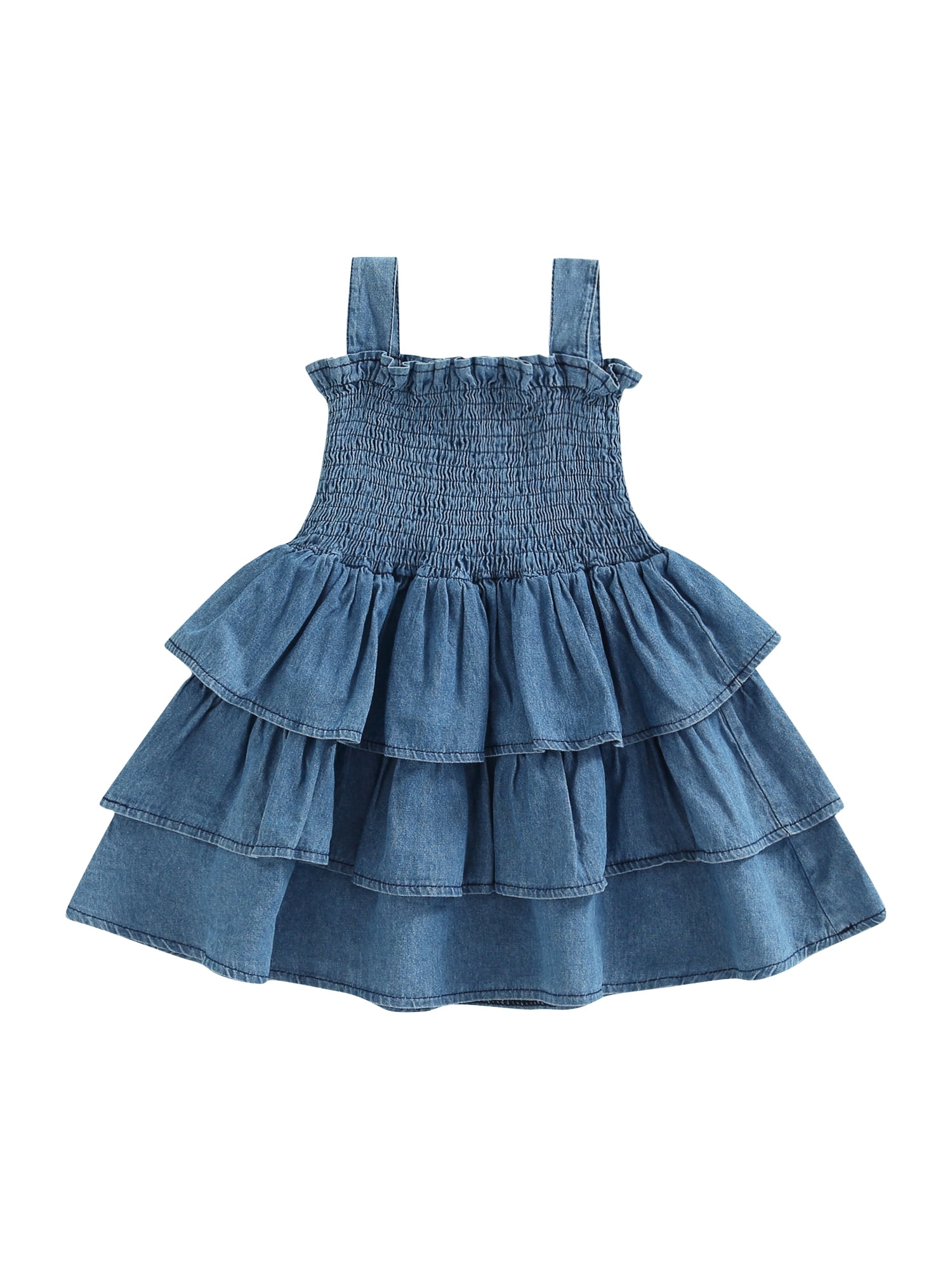 Princess Look Fit & Flare Denim Sleeveless Dress for Kids Girl (5-6 Years)  : Amazon.in: Clothing & Accessories
