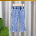 thumbnail image 1 of Baby Girls Denim Jeans Toddler Kids Pants Jeans Elastic Waist Denim Pants Girls Clothes 6-12 Months, 1 of 5