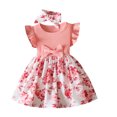 thumbnail image 1 of Baby Girls Dress Casual Ruffle Sleeve Swing Sundress Birthday Party Summer Playwear Dresses 0-3 Years, 1 of 8